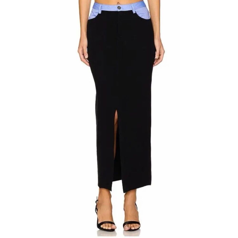 Naadam Cotton Cashmere Mixed media Midi Skirt NWT Size XS